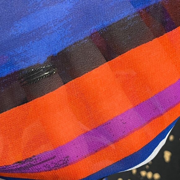 Vince Camuto Swim Cover-Up Tunic Sleeveless Bright L Large Stripe Colorful - Picture 6 of 7